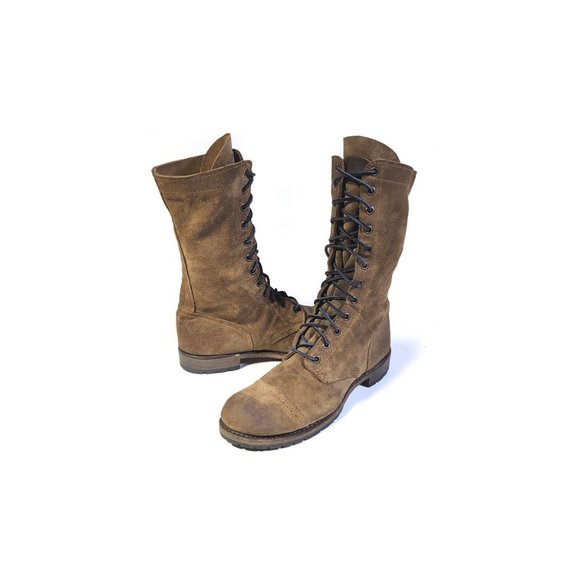 Walk Over Vintage Shoe Co USA Brown Combat Boot Lug Size 9 - Picture 7 of 10